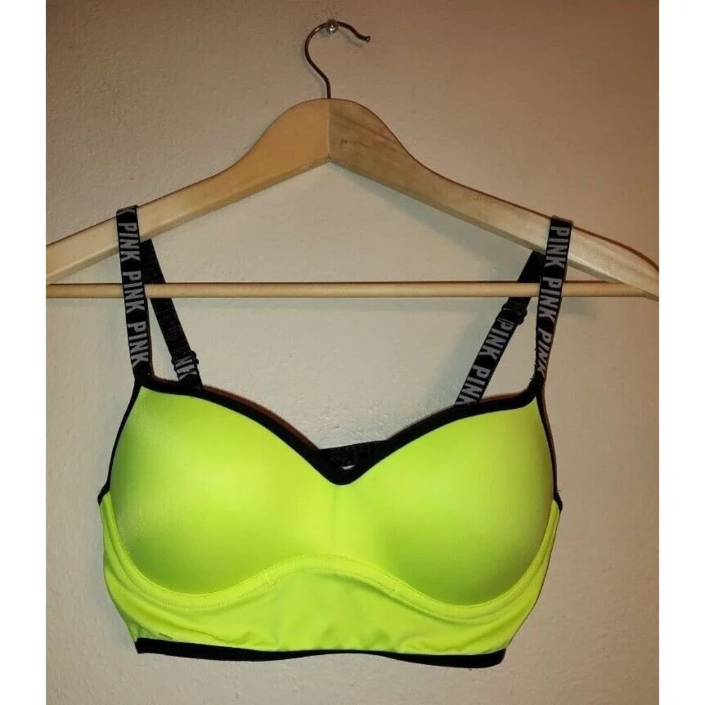 Women's PINK Victoria's Secret Ultimate Yellow Volt Push Bra Bralette Size S